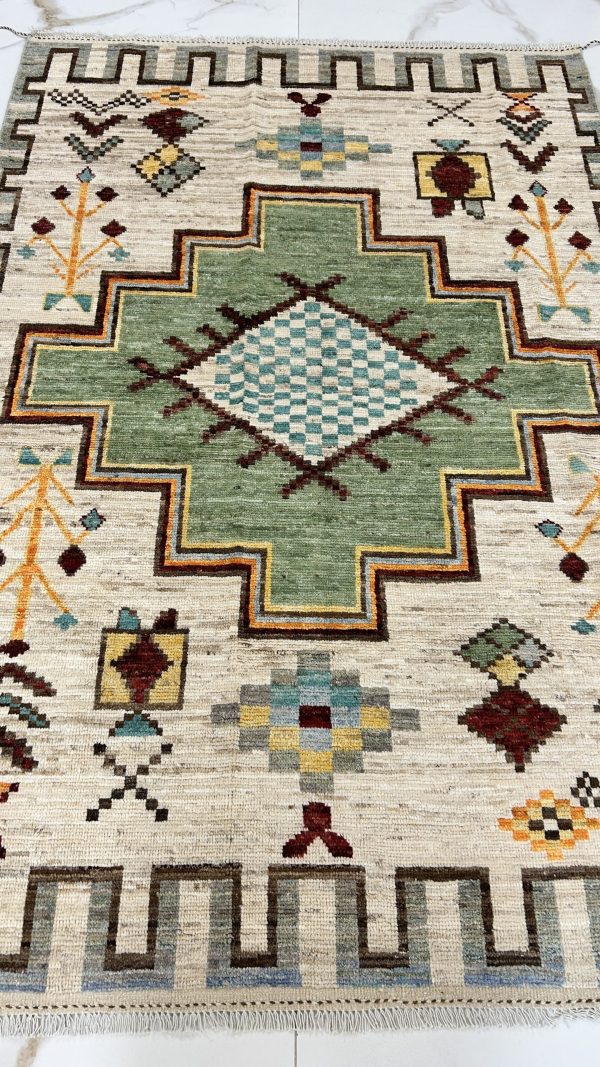 Moroccan Rug, Soft and Beautiful – Handmade 5.7x8.6 ft, luxury rug