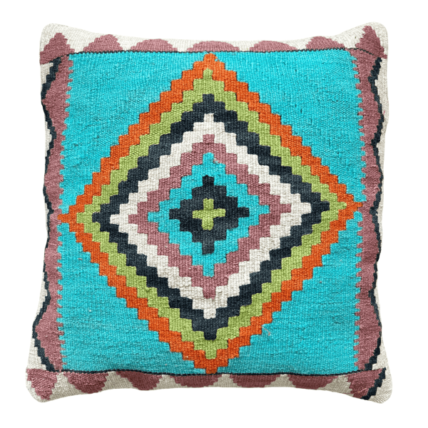 Handmade Kilim Cushion Cover (20x20 in) Wool Pillow Case