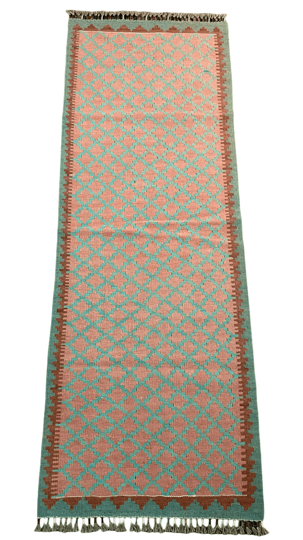 Kilim Runner – 100% Wool, One-of-a-Kind Design | 2.6x7.4 ft