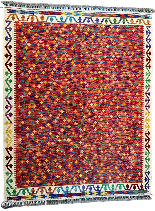 7x5 Nomadic Harmony – Handwoven Afghan Kilim Rug