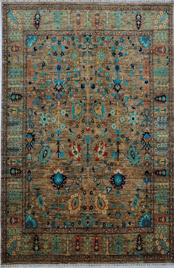 Karakul Garden – Handwoven Afghan Wool Rug (10x13 ft)