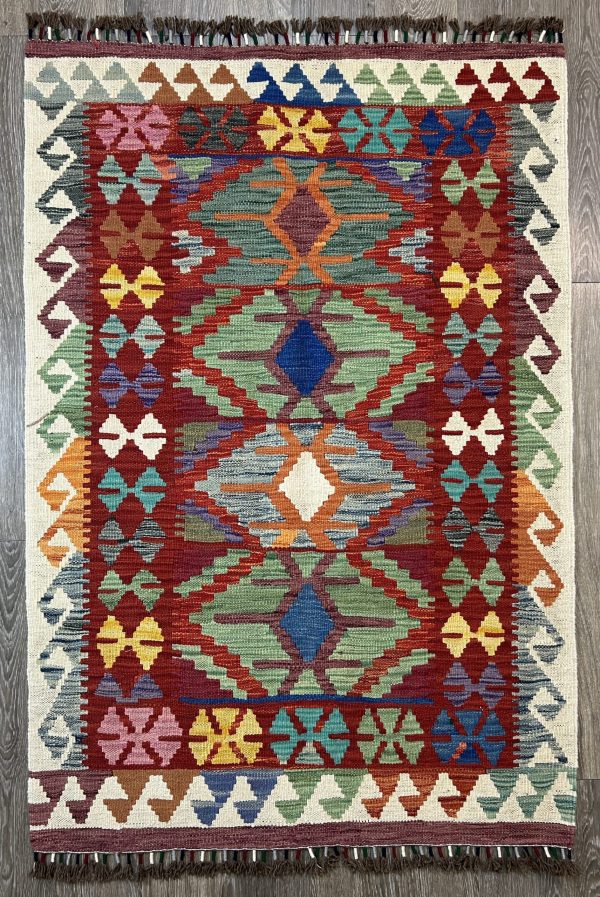 Handmade Kilim Rug, 5x3, Flat weave, Reversible, Durable and Washable