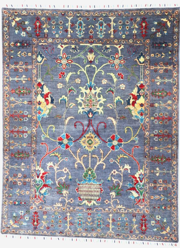 Blue Floral Design, Persian Rug 7x5