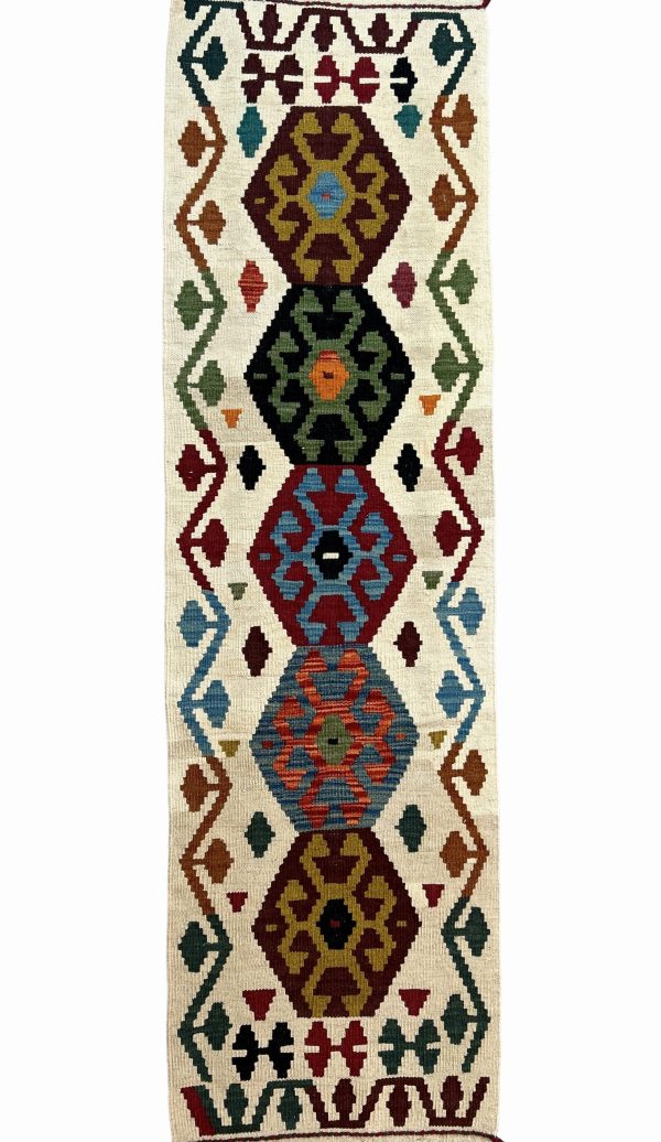 Artisan beautiful Kilim Runner (1'11"x7) – Traditional Afghan Handwoven Kilim Rug, Flatweave