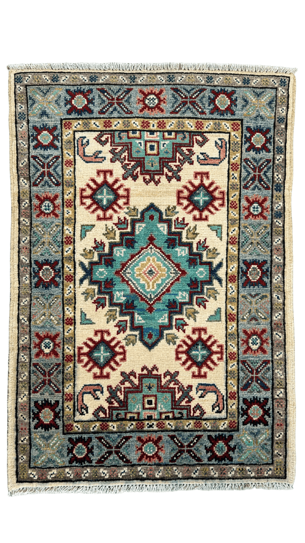 Timeless Afghan Accent Rug 2x3 – Handmade Wool Masterpiece