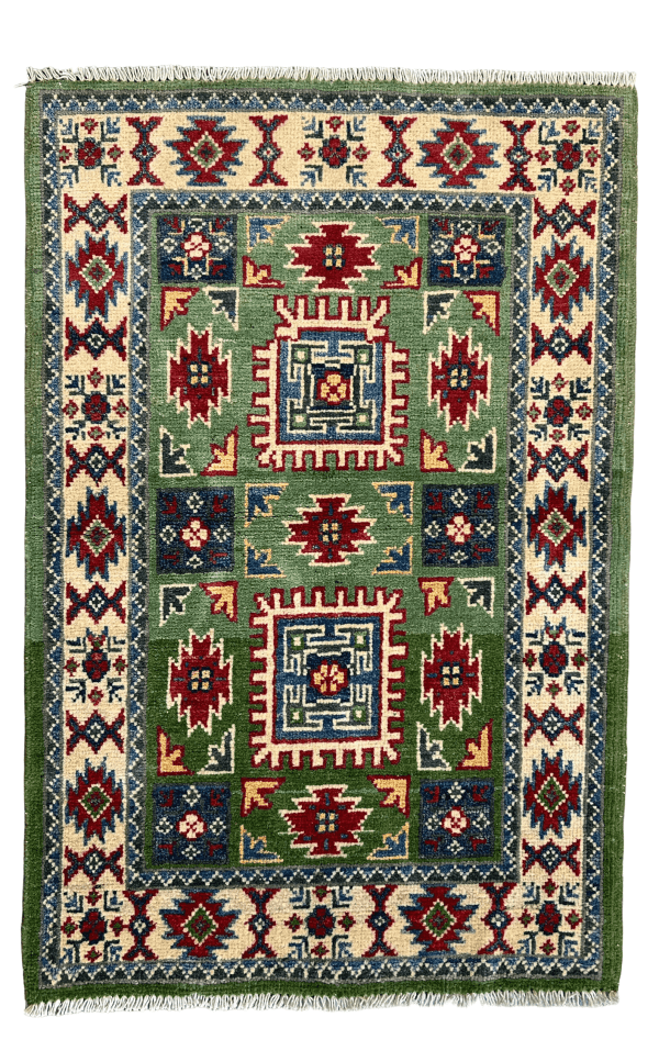 Authentic Afghan 2x3 Rug – Handmade Wool Medallion Design