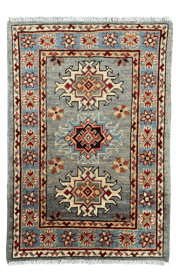 Vintage Style Wool Rug (2x3) – Handwoven Geometric Accent Rug