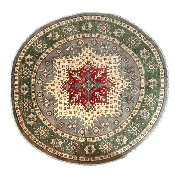 Round Persian Rug Medallion Design, (6'9"x6'9")