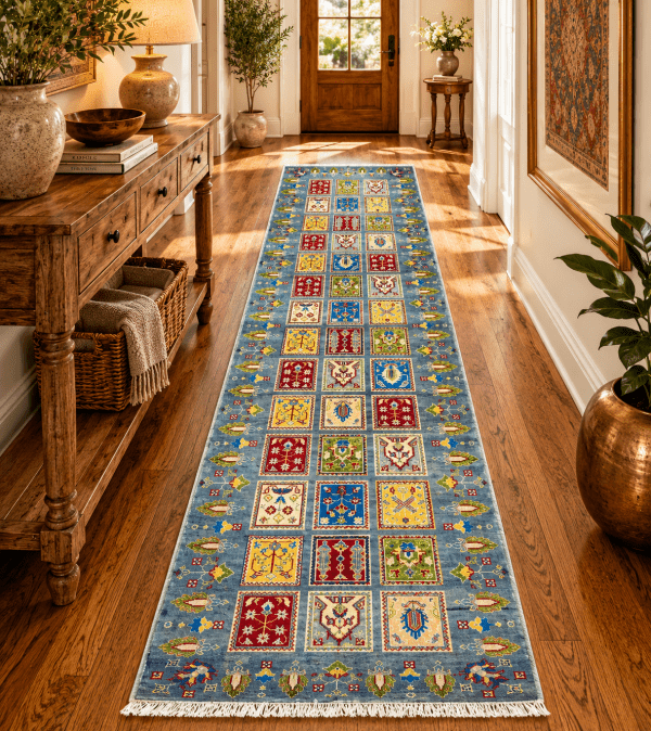 Handmade Runner Rug (3x10), Art Underfoot – A Mosaic of Woven Art