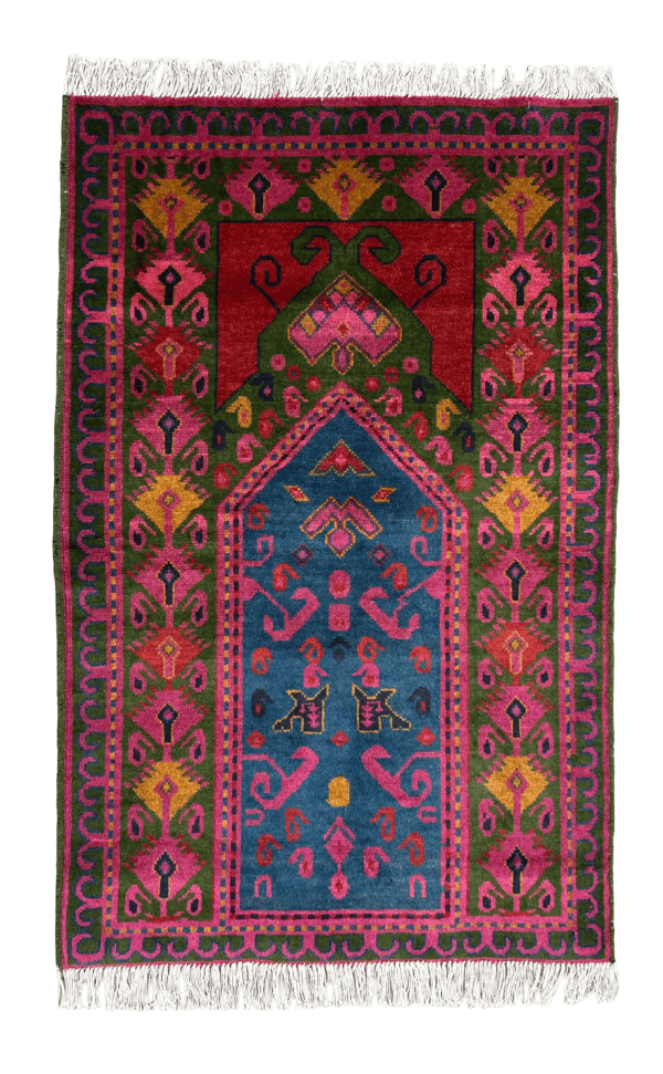 Handmade Prayer Rug (Janamaz) | Traditional Afghan Design Wool Rug
