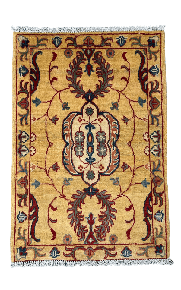 Golden Heritage – Handmade Afghan Accent Rug | 2'3" × 3'