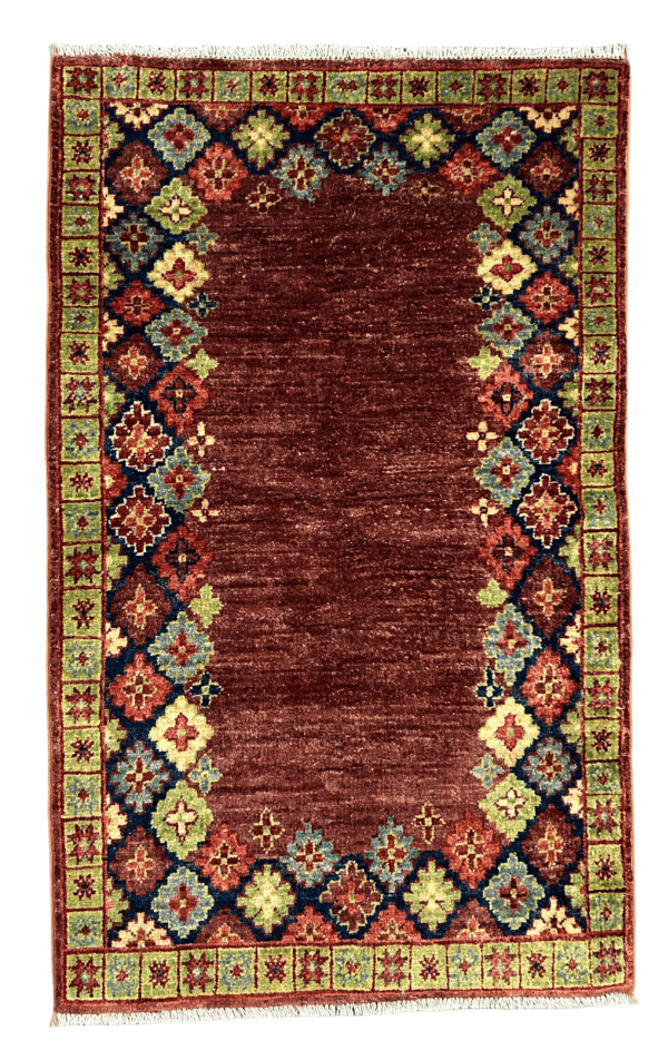 Timeless Bloom – Handmade Afghan wool Rug, 2’8” × 4’4”, Area Rug