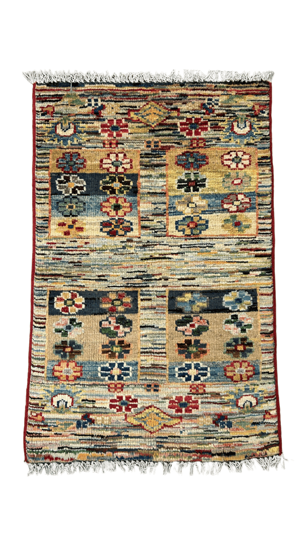 Vintage Floral Garden | Handwoven Natural Wool Rug 2’ × 3’