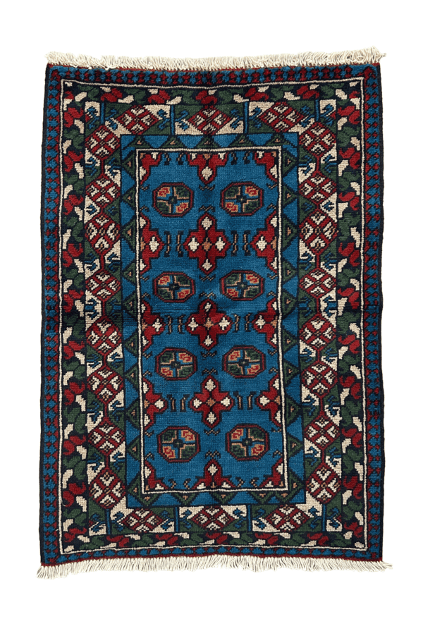 Mountain Blue | Traditional Geometric Wool Rug 2’10” × 4’2”