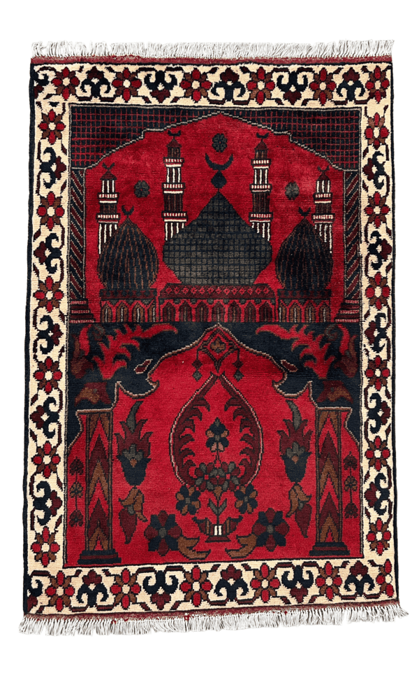Prayer rug, Janamaz, Sajjada Al-Mihrab – Handmade Afghan wool rug