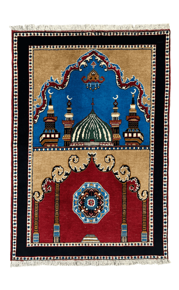 Handmade Wool Prayer Rug | Sajjada Al-Noor سجادة النور | Soft Luxury Islamic Prayer Mat, 3’x4’7”