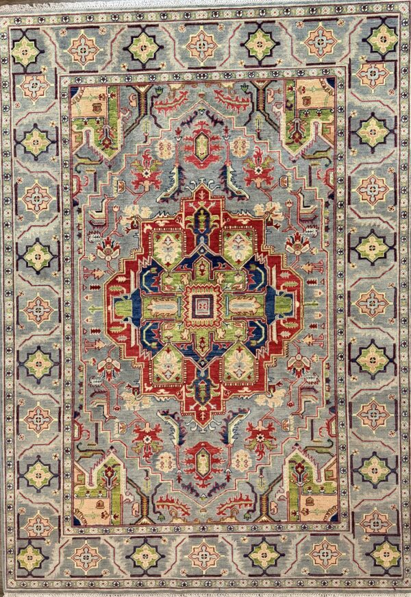 Handmade Wool Rug, Kazak design – Stunning Colors & Timeless Elegance | 6’ x 8’8”