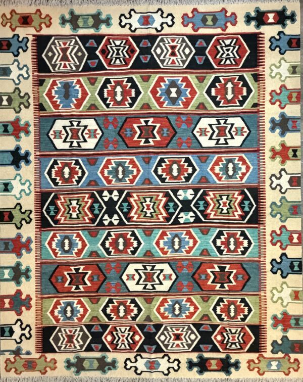 Beautiful Handmade Kilim, 8’3” × 10’5” | Flat-weave,  Timeless Geometric Art