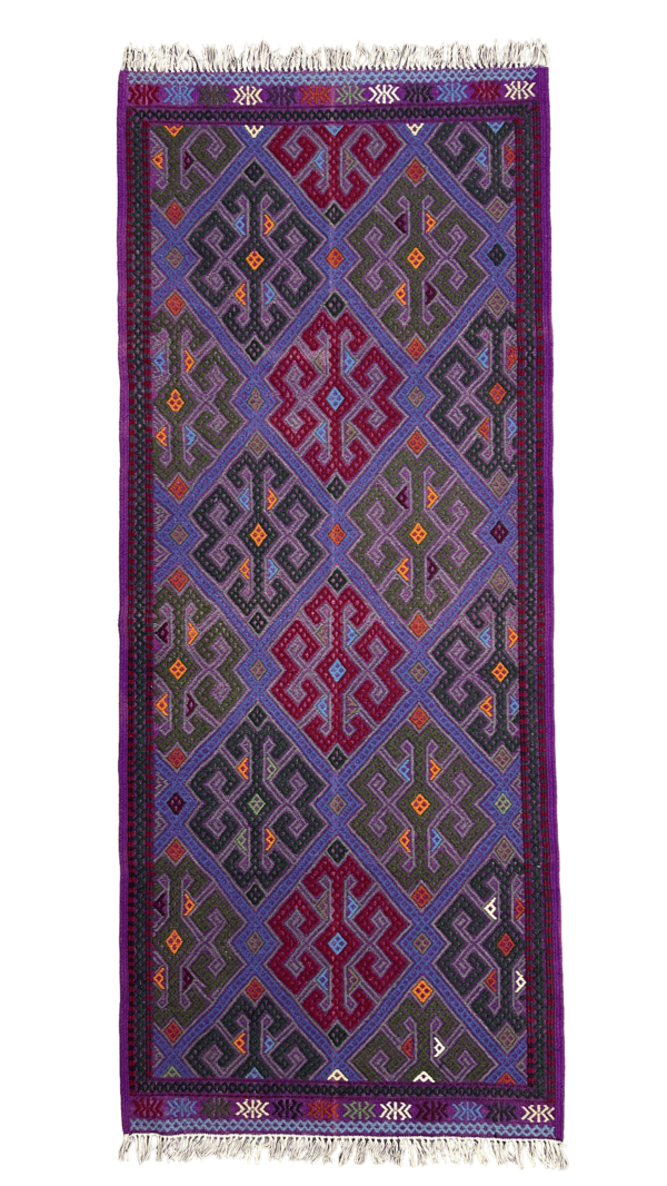 Traditional Geometric Design Kilim Runner  | 2’7” × 6’8” Handmade Afghan Runner Kilim Rug
